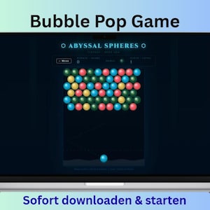 Juego HTML Bubble Pop / Minijuego de escritorio / Juego casual para navegador / Juego para aliviar el estrés / Descarga instantánea / Divertido juego para el descanso en la oficina