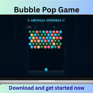 Bubble Pop HTML Game | Desktop Mini Game | Casual Browser Game | Stress Relief Game | Instant Download | Fun Office Break Game