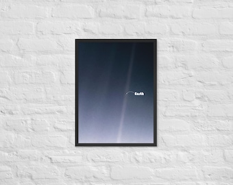 Pale Blue Dot Framed – Carl Sagan Inspired Space Print – Minimalist Astronomy Poster – Cosmic Perspective Decor