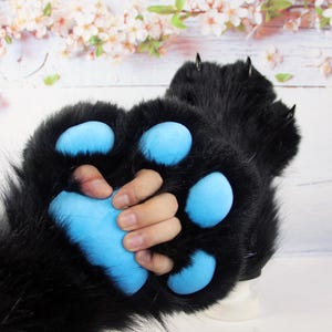 Fingerless Fursuit Paws, Hand‑Made Furry Partial Paws for Teens, Cosplay & Convention‑Ready Fursona Gloves.