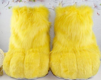 Custom Fursuit Foot Paws, Handcrafted Furry Cosplay Paw Boots, All Color Customizable Fursuit Feet for Halloween Furry Convention.