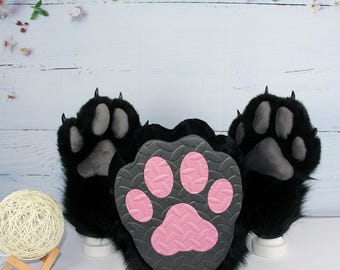 Handcrafted Shadowclaw Fursuit Paws & Feet - Customizable Furry Cosplay.