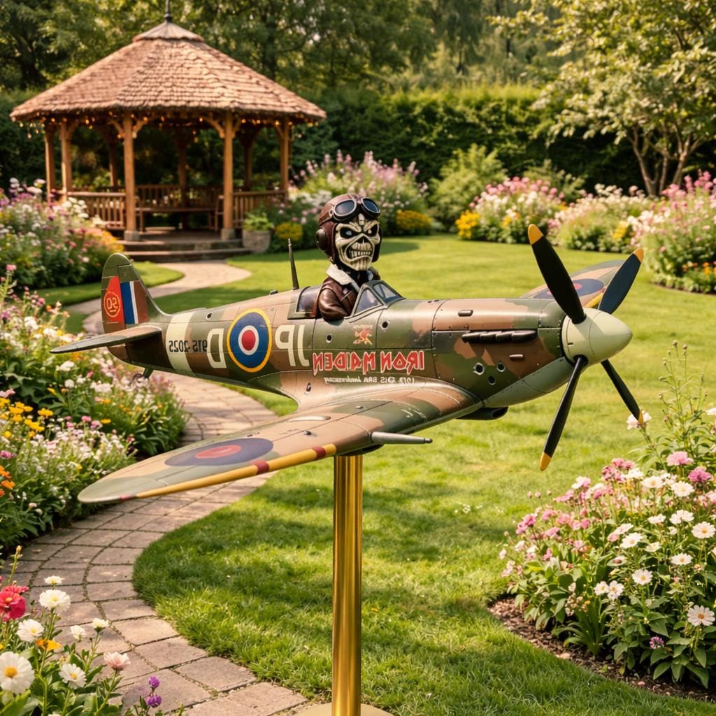 【新品】DADWAY スピードスター グリーン WL89106 ヴィンテージ風車 Iron Maiden Eddie Spitfire Windmill Garden Spinner, 50th