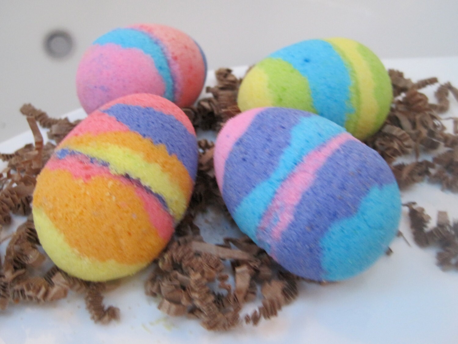 Easter Egg Shaped Bath Bombs with Foam Sponges Inside Etsy