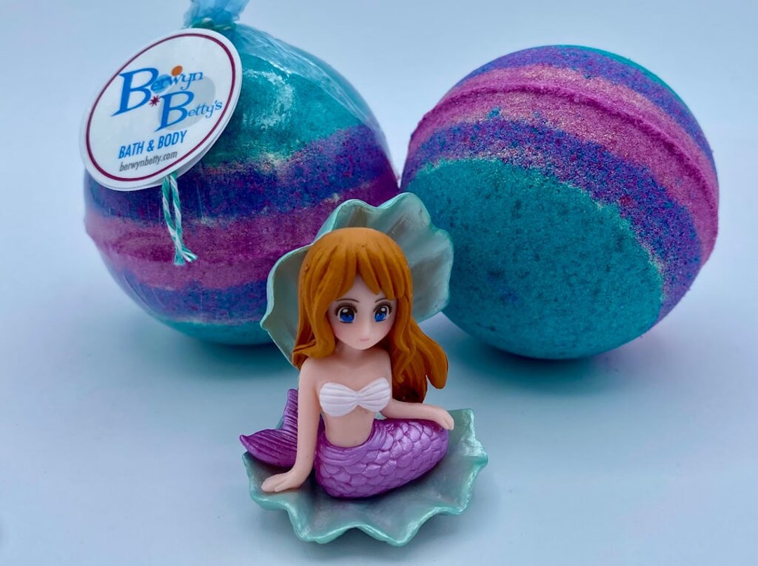 Mermaid Bath Bomb With Mermaid Toy Inside Etsy