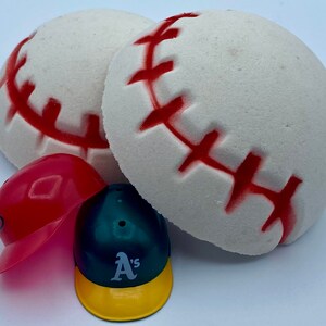 Baseball Bath Bomb with Toy Helmet Inside image 1