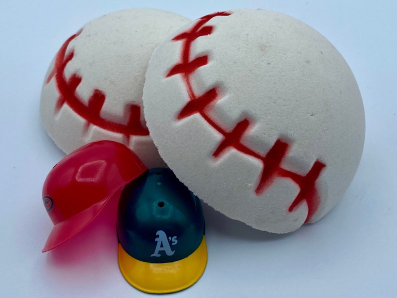 Baseball Bath Bomb with Toy Helmet Inside image 1