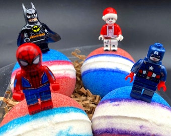 Superhero Ball Bath Bomb Gift Box (with Toy Inside) - 4 ct