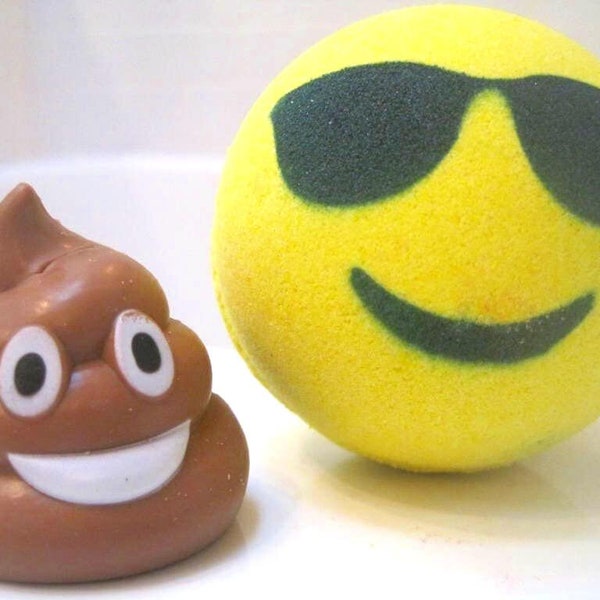 Emoji Bath Bomb with Toy Inside (Yellow)