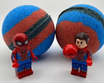 Spider Superhero Bath Bomb with Toy Minifigure Inside