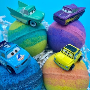 Cars Bath Bomb Gift Box with Car Toys Inside - 4 Pack