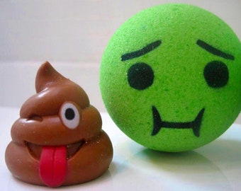 Emoji Bath Bomb with Toy Inside (Green)