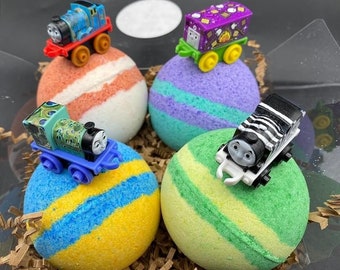 Train Bath Bomb Gift Box (with Toy Inside) - 4 ct