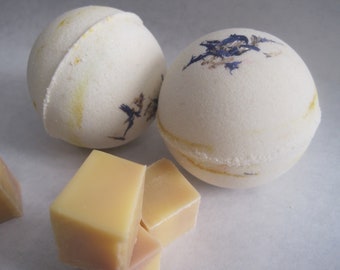 Jasmine Scented Bath Bombs with Handmade Soap Inside - 2 ct pack