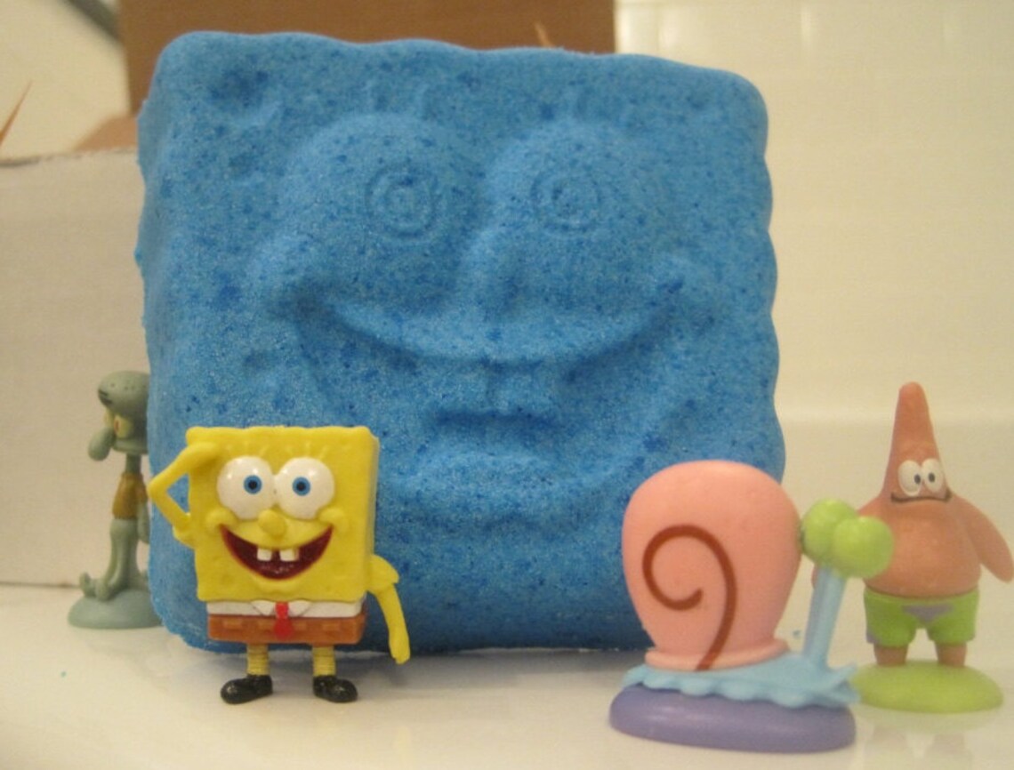 Spongebob Bath Bombs With Toy Inside Gift Bag 5 Ct Etsy
