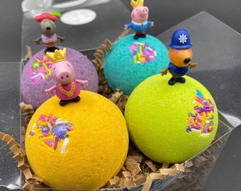 Peppa Bath Bombs Gift Box with Toys Inside - 4 ct