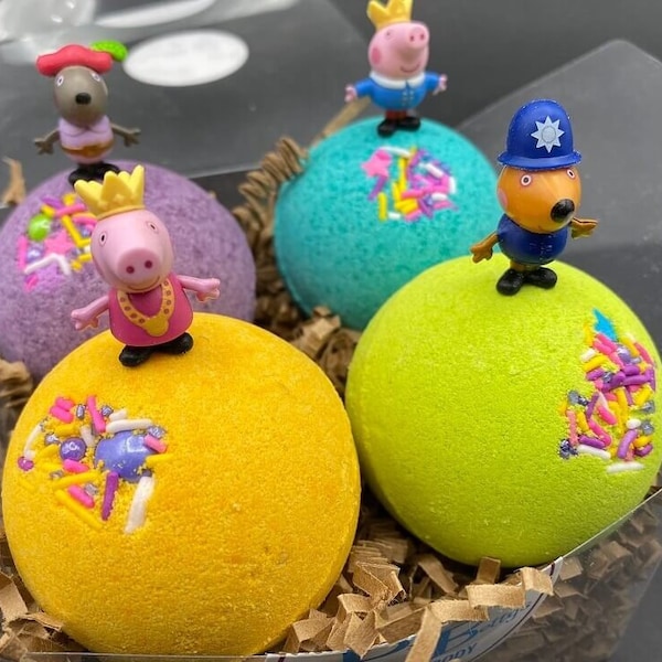 Peppa Bath Bombs Gift Box with Toys Inside - 4 ct