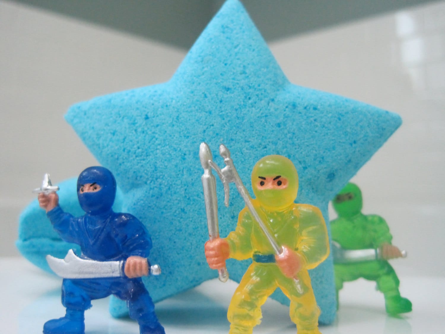 Ninja Star Shaped Bath Bomb with Ninja Figure Inside