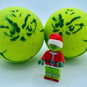 Grinch Bath Bomb with Grinch Mini Figure Toy Inside LARGE