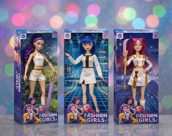 Set di bambole da collezione Rumi di Kpop Demon Hunters, con personaggi di Rumi, Mira e Zoey.