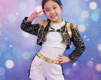 Disfraz de Rumi de cazadores de demonios del Kpop para niños, disfraz de cosplay de dibujos animados, disfraz de lentejuelas