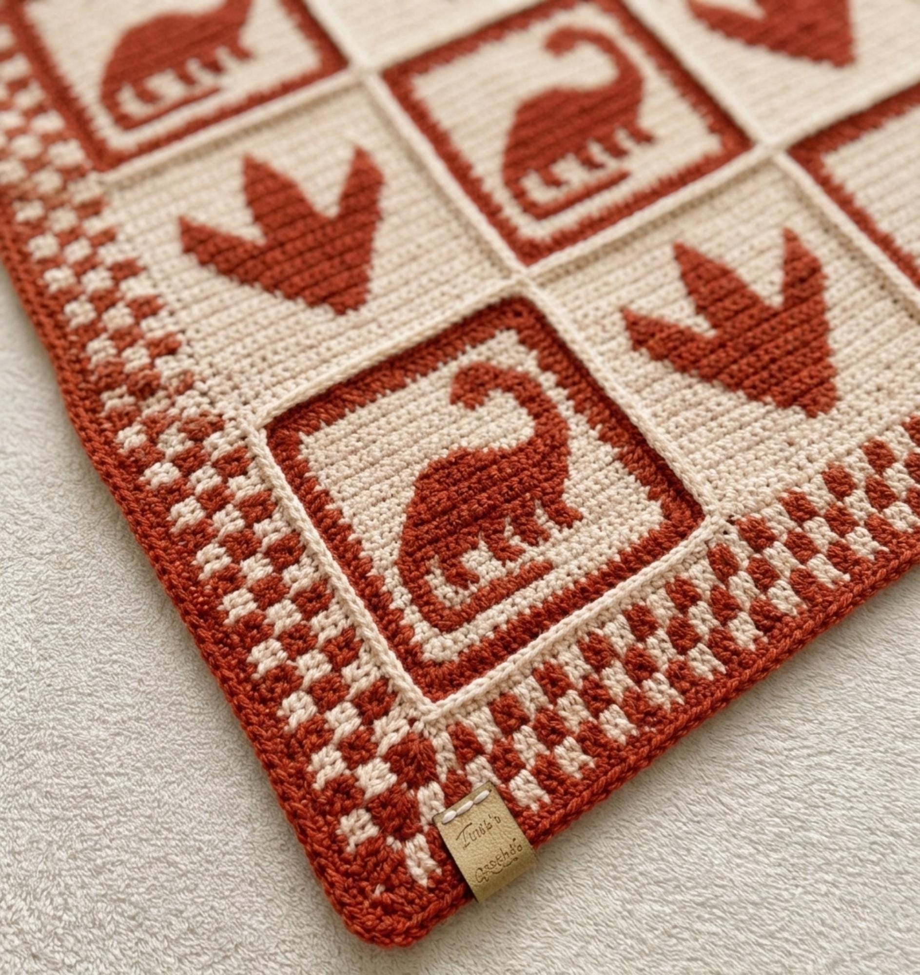 30 Dinosaur Blanket Crochet Patterns to Stitch for Kids, Nurseries, and Dino Fans 26 Dino-Step Baby Blanket Crochet Pattern
