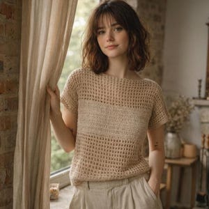 Batter Up Crochet Top Pattern, Sporty Mesh Cardigan, Openwork Beach Cover-Up, Summer Lightweight Knitwear Design