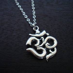 Sterling Silver Om Necklace // Aum Necklace // Dainty Chain Necklace // Silver Om Pendant // Yoga Necklace Women Jewelry