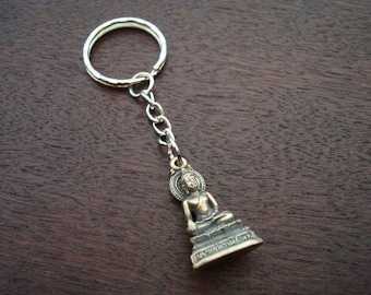 Silver Buddha nyckelring // Sittande Buddha nyckelring // Yoga nyckelring, Buddhistisk nyckelring, // Nyckelringar, Nyckelring, Nyckelring, Presentkort