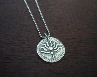 Sterling Silver Lotus Necklace // Yoga Jewelry, Buddhist Jewelry, Women's Jewelry