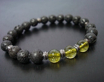 Men&#39;s Peridot Mala Bracelet // August Leo Birthstone Mala Bracelet // Yoga, Buddhist, Meditation, Jewelry