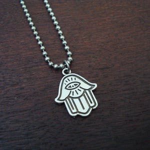 Hamsaketting heren // Hand van Fatima, boze oog, hamsaketting // Herensieraden, yoga, boeddhistische sieraden