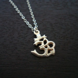 Sterling Silver Om Necklace - Yoga Jewelry, Buddhist Jewelry, Women&#39;s Jewelry, Om Necklace, Ohm, Aum
