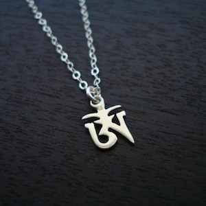 Sterling Silver Tibetan Om Necklace - Yoga Jewelry, Buddhist Jewelry, Women&#39;s Jewelry, Om Necklace, Ohm, Aum