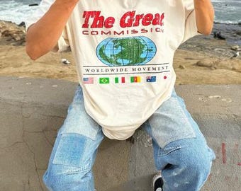 The Commission Shirt, Retro Christian Streetwear Tee, Worldwide Movement Graphic Top