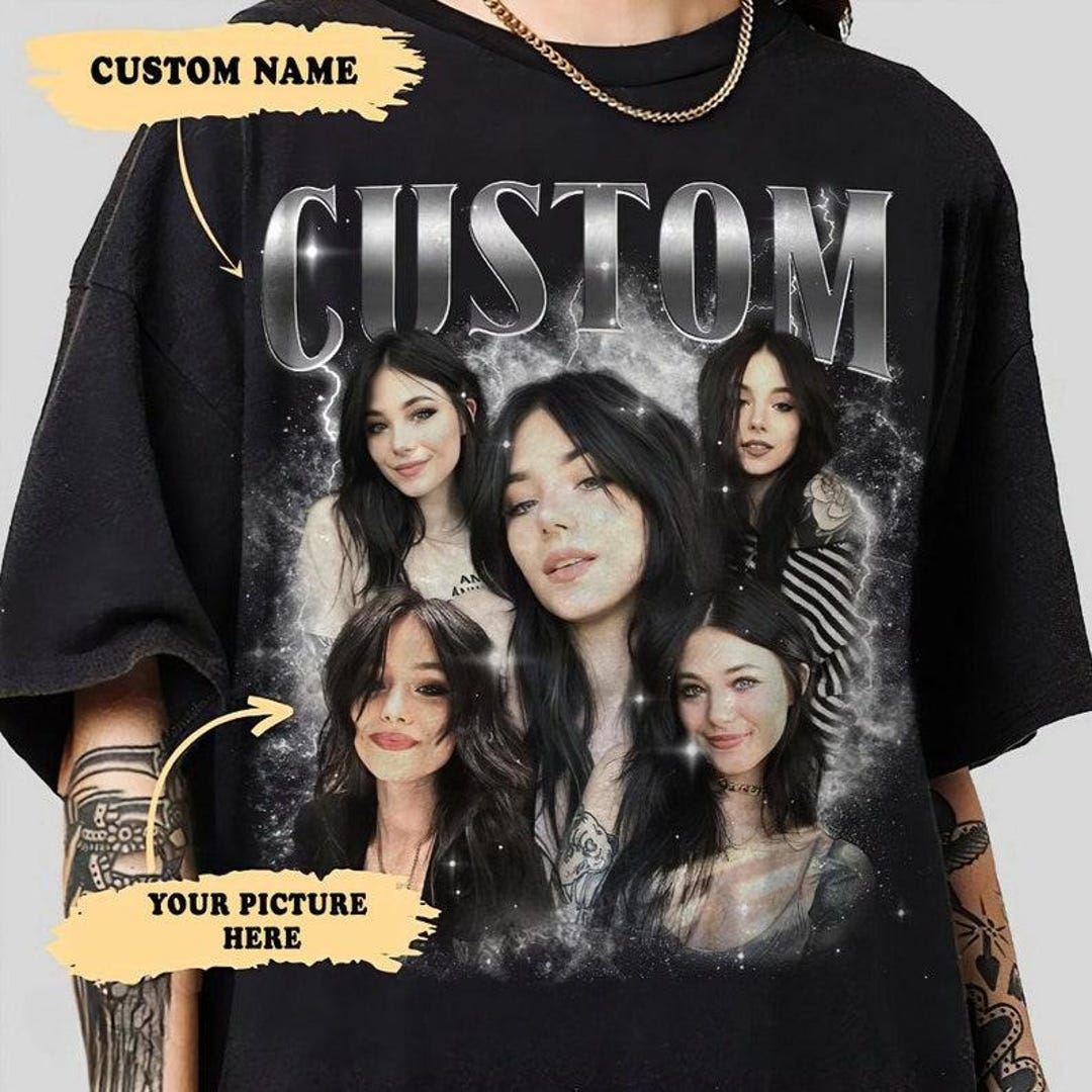Custom Photo Bootleg Shirt | 90s Chrome Rap Tee, Personalized Name ...