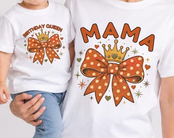 Matching Family Birthday Shirts Cotton Coquette Bow Tees for Girl Party Photos Gift