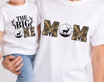 Matching Family Hunting Shirts, Cotton 1st Birthday Camo Tees for Mom Dad Bro Sis