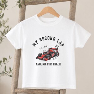 Race Car 2nd Birthday Shirt, Personalized Cotton Toddler Tee, Racing Party Boy Gift