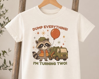 Dump Everything I'm Turning Two Shirt, Personalized Garbage Truck 2nd Birthday Tee