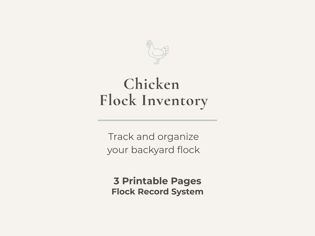 Chicken Flock Inventory | Flock Record & Bird Profile Log | Backyard ...