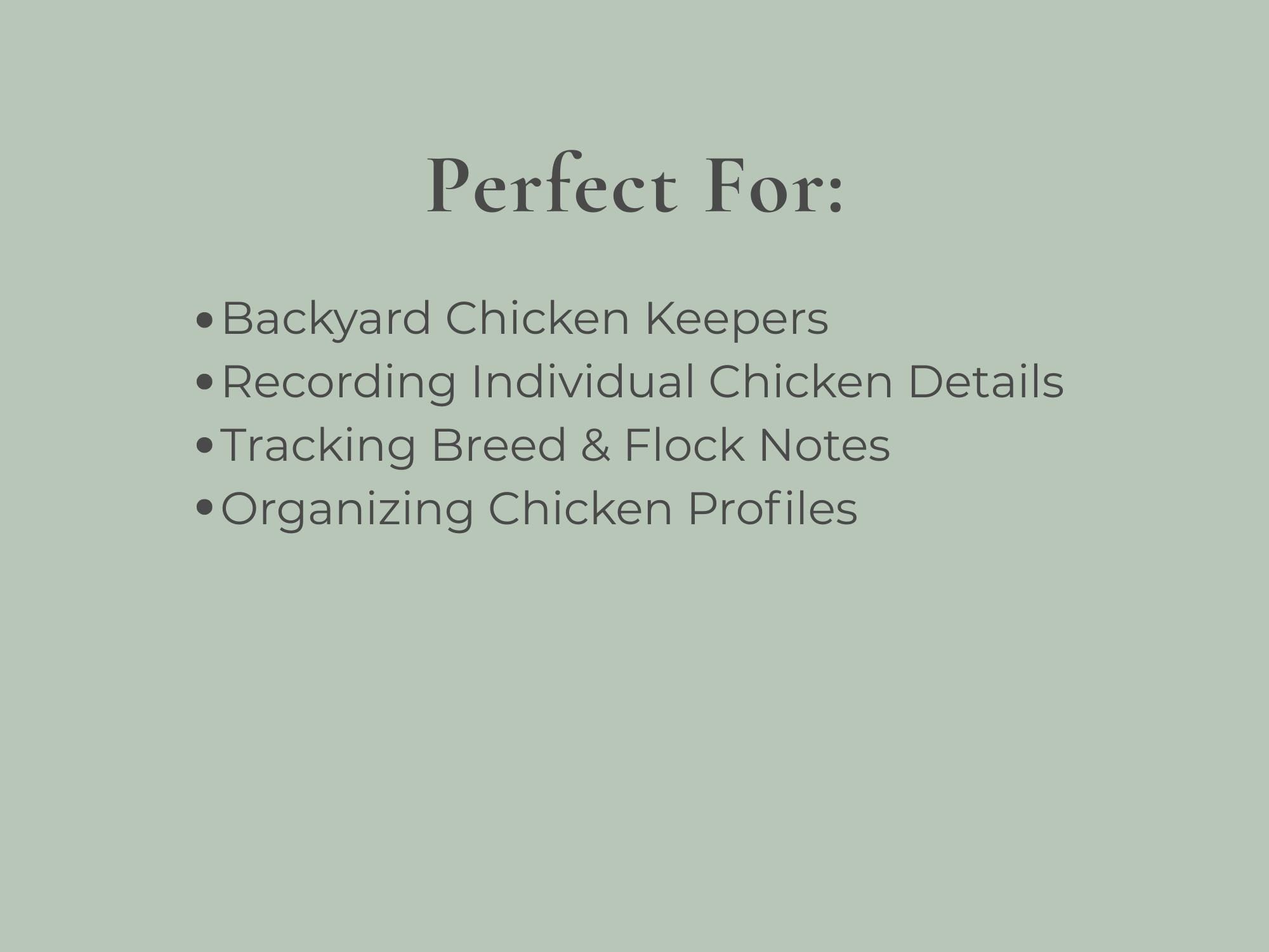 Chicken Profile Sheets | Chicken Record Pages & Flock Profiles ...