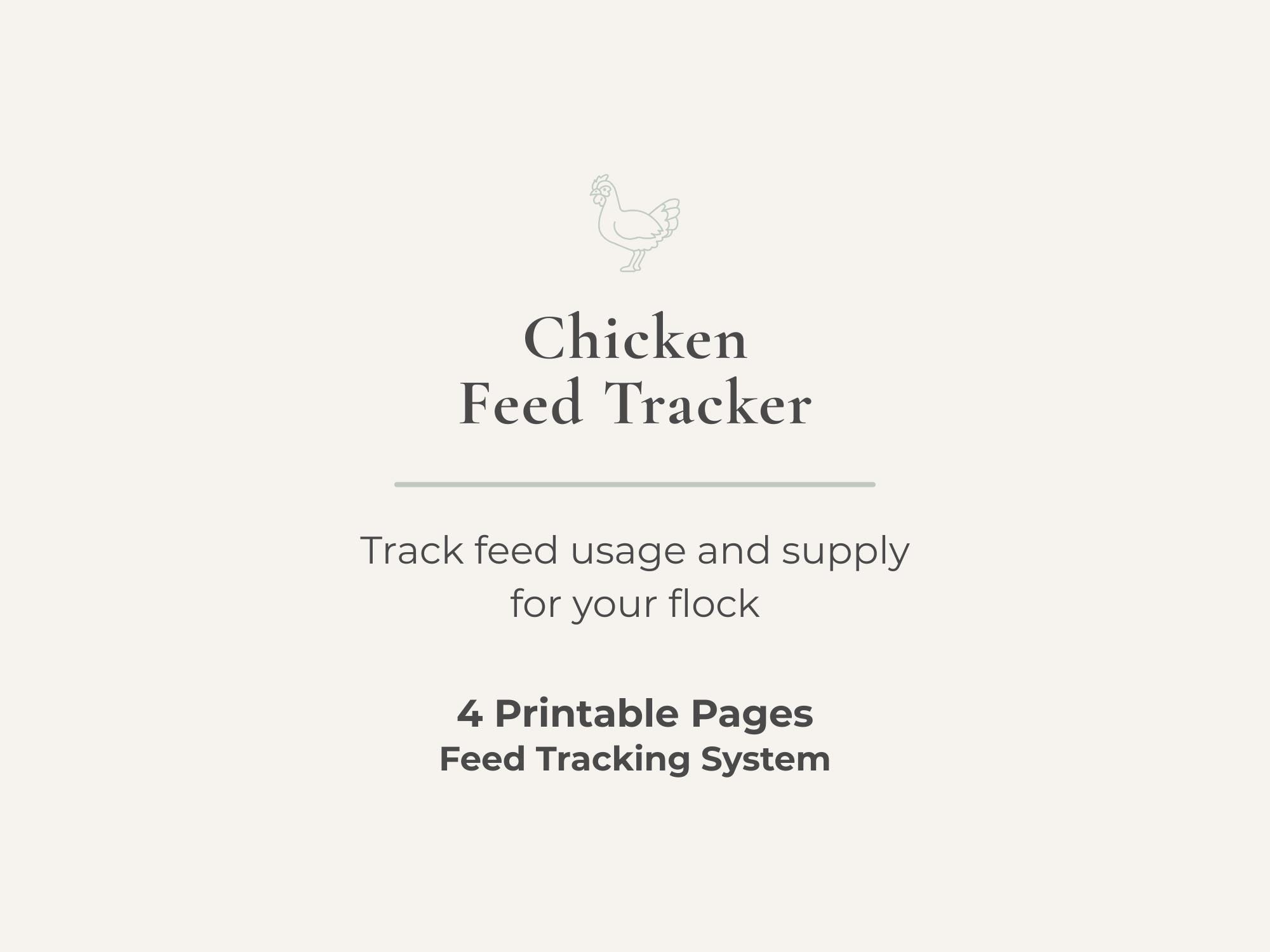 Chicken Feed Tracker | Feed Log Printable | Chicken Feed Record PDF ...