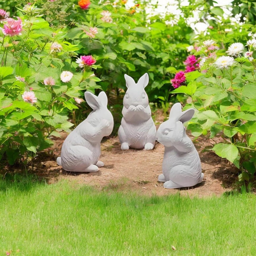 Rabbit Figurines Set - Modern Home Decor, Easter Accent - Etsy