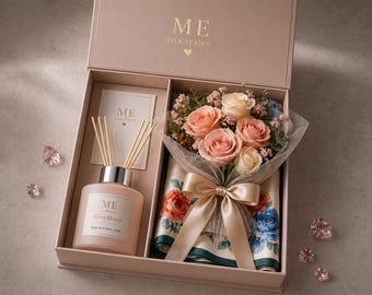 Luxury Reed Diffuser Gift Set Nova Bloom, Pink Floral Home Fragrance, Gift for Her