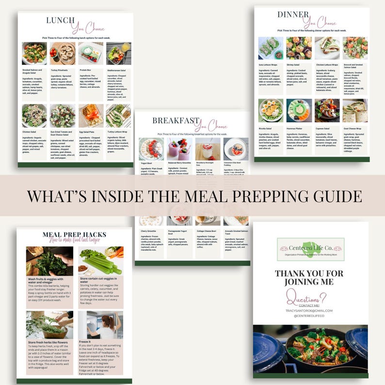 Meal Prep Guide Busy Mom Planner Weekly Menu Plan Healthy Eating ...