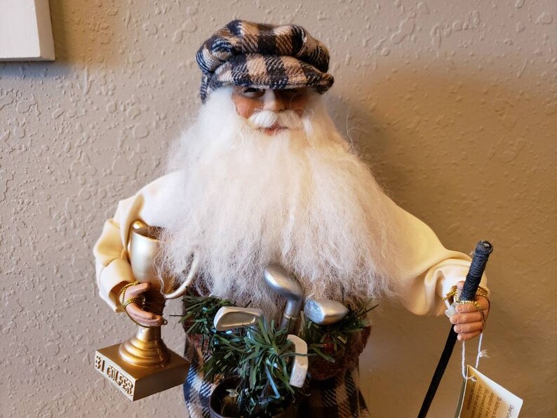 golfer Santa Claus by Tina Mitchell Christmas Figure