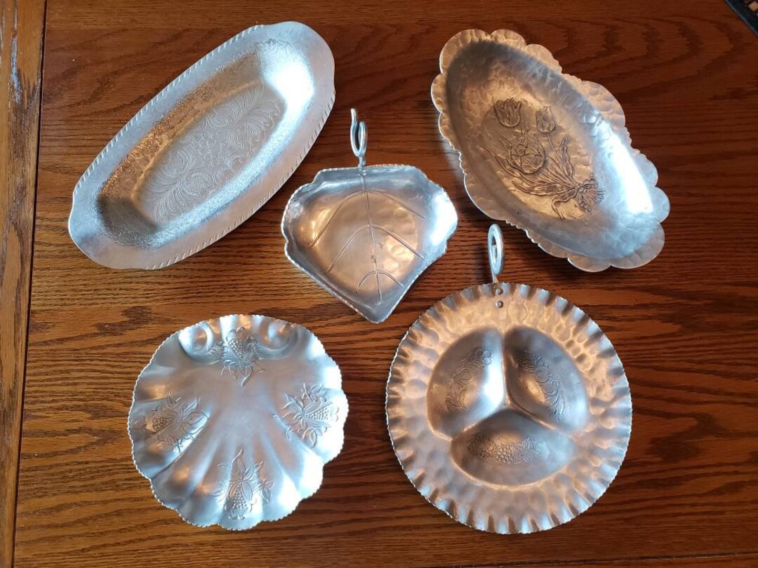Lot of 5 Vintage Aluminum Serving Dishes Etsy