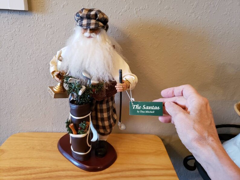 golfer Santa Claus by Tina Mitchell Christmas Figure