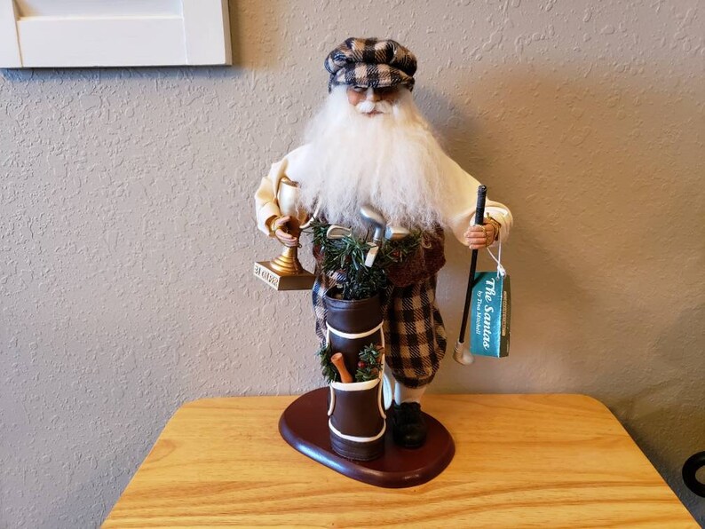 golfer Santa Claus by Tina Mitchell Christmas Figure